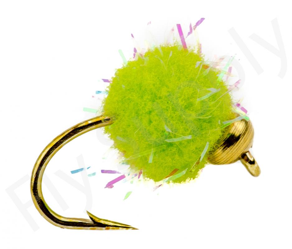 Glitter Salmon Egg Goldbead Chartreuse #10