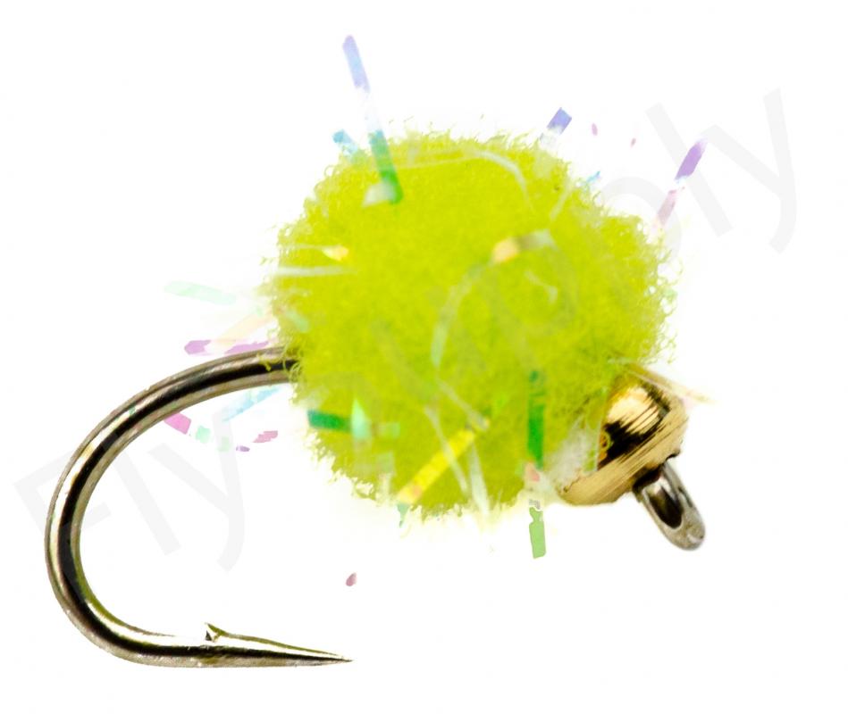 Glitter Salmon Egg Goldbead Chartreuse #16