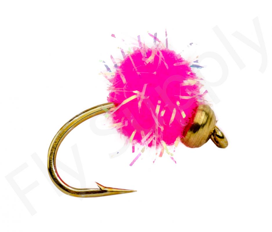 Glitter Salmon Egg Goldbead Hot Pink #10